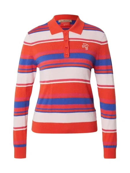 Smith&Soul Pulover albastru / roz pitaya / roșu orange alb