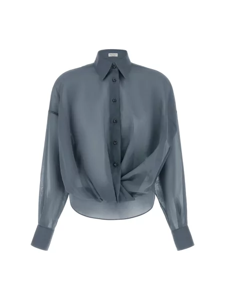 Koszula Brunello Cucinelli niebieska