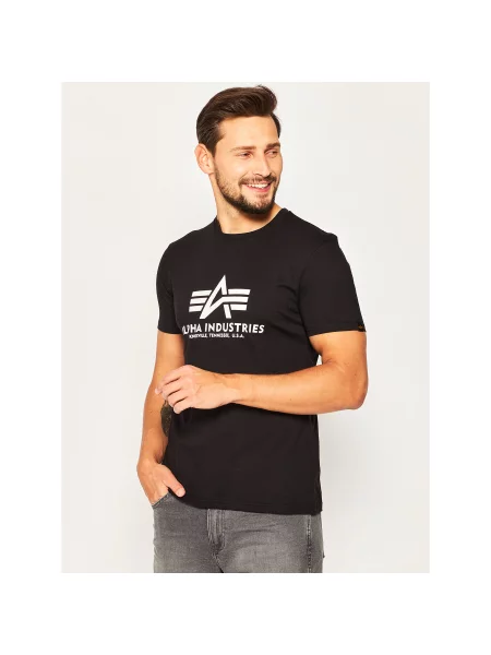 ALPHA INDUSTRIES Majica črna bela