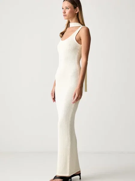 Le Privé rochie tricotată cu CELESTINE CREAM bej