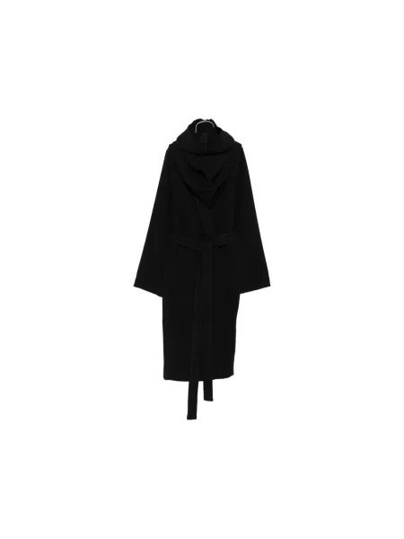 Płaszcz Rick Owens z dekoltem w serek czarny