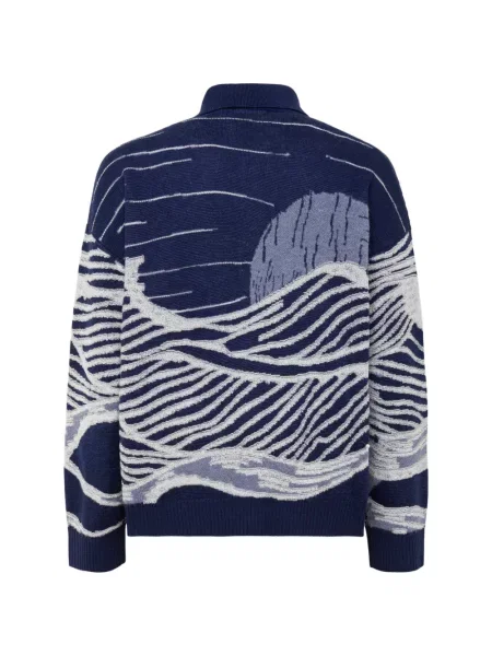 Cardigan Laneus tricotate albastru