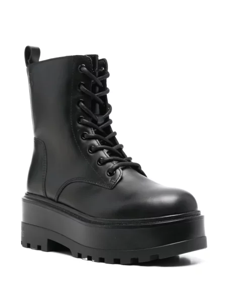 Botine Calvin Klein Jeans din piele cu platformă negru