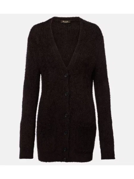 Cardigan Loro Piana de mătase negru