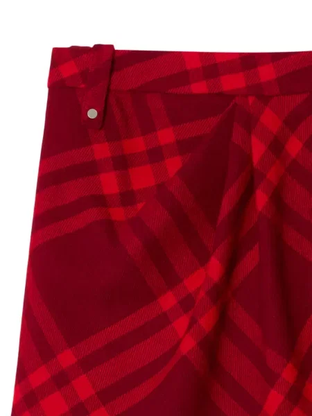 Vlněné kostkované sukně Burberry červené