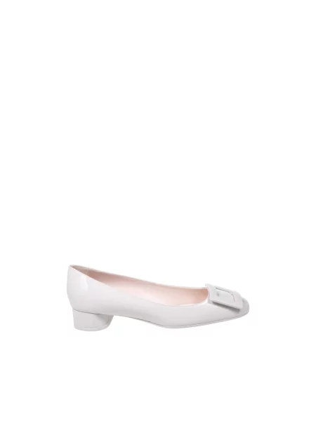 Lakierowana czółenka Roger Vivier skórzana szara