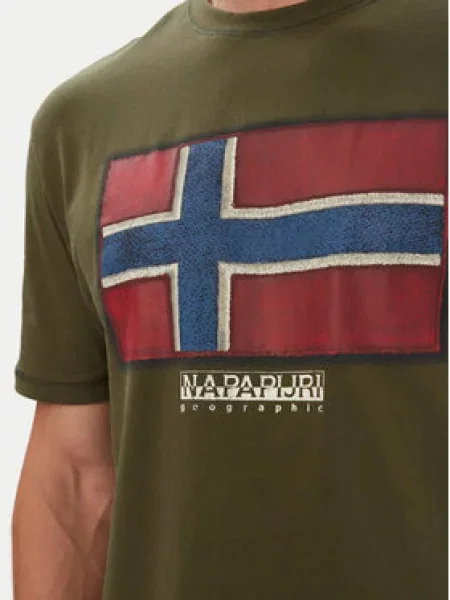 Napapijri Majica S-Flag Tiki Ss Temno zelena