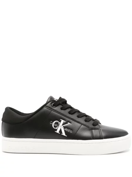 Sneakerși Calvin Klein Jeans din piele negru
