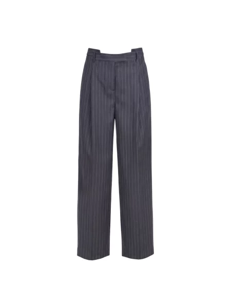 Lniane spodnie Semicouture szare
