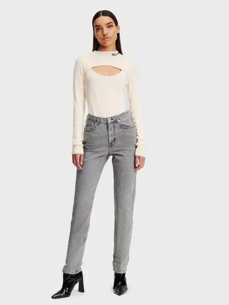 Прямі джинси Karl Lagerfeld Jeans бавовна/еластан сірий