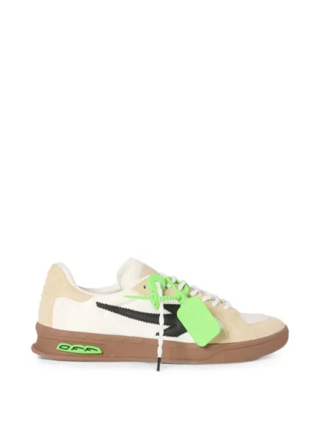 Sneakerși Off-white din piele de căprioară alb