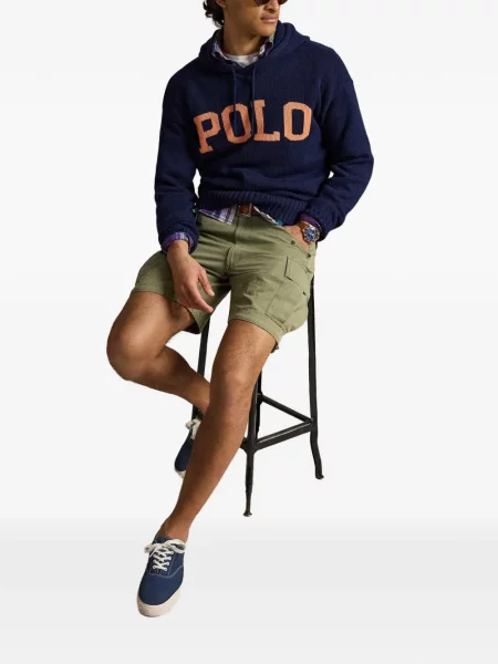 Lanena polo majica Polo Ralph Lauren s autogramom karirana plava