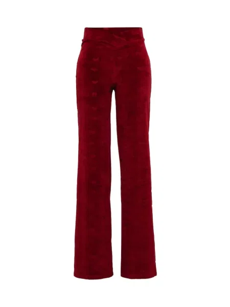 Športne hlače Rotate iz rebrastega žameta rdeča