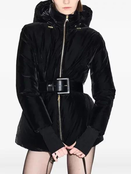 Cu centură geacă Armani Exchange cu glugă negru