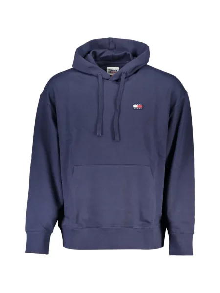 Hanorac cu glugă Tommy Jeans cu autograf albastru