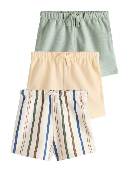 Next Pantaloni maro / verde pastel / portocaliu piersică alb