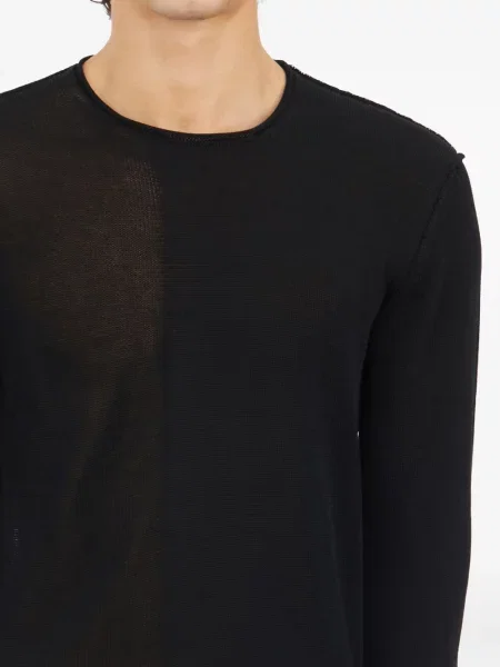 Džemper Isabel Benenato s okruglim izrezom crna