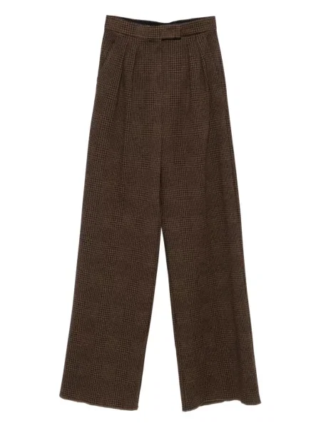 Kockás nadrág Max Mara barna