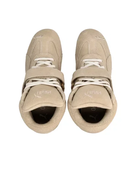 Sneakersy Puma skórzane na koturnie beżowe