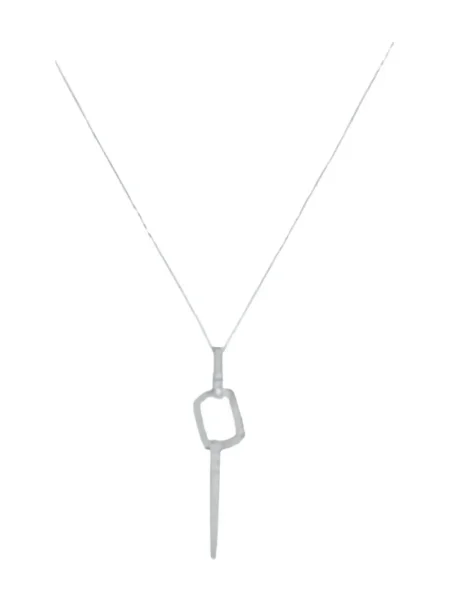 Colier Lb Exclusive cu imprimeu geometric alb