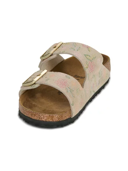 Șlapi Birkenstock din piele bej