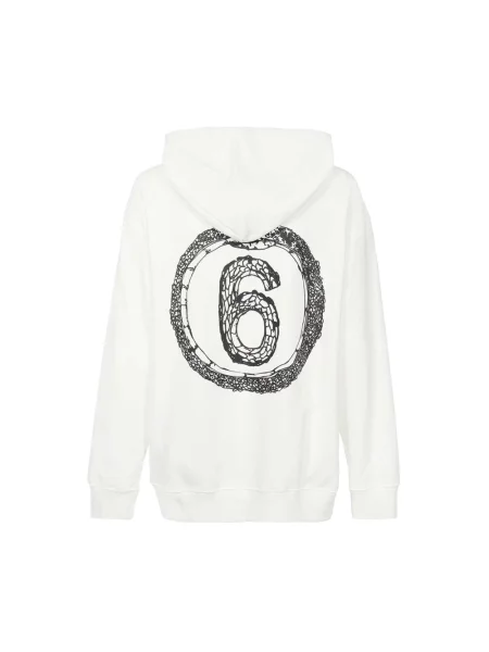 Bluza z kapturem Mm6 Maison Margiela z kapturem biała