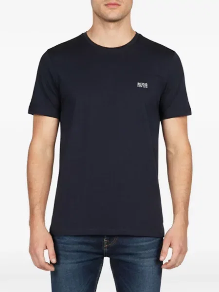 Tricou Boss cu broderie albastru