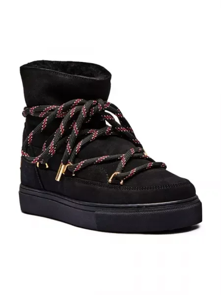 INUIKII De piele bocanci Inuikii x Coccinelle Jacquard Lace cu adaos de lână negru