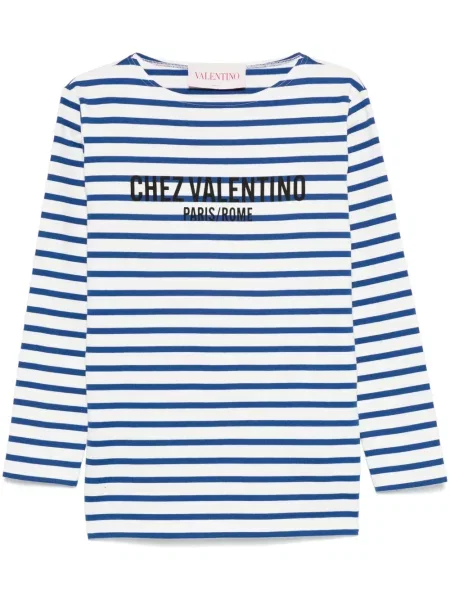 Tricou Valentino Garavani cu dungi albastru