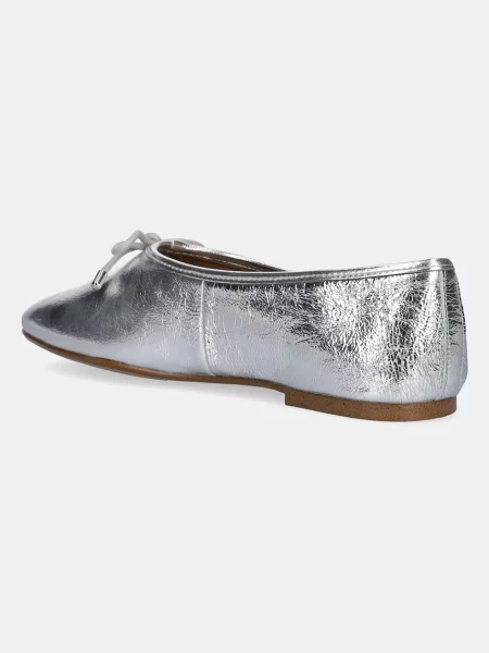 Кожаные балетки Aldo серебряные
