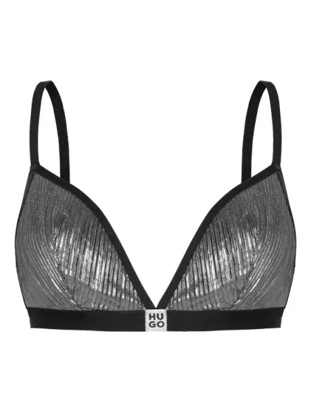 HUGO Бюстгальтер бралетт Plisse Срібний