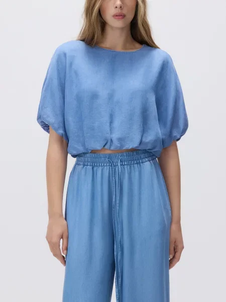 Reserved Джинсова блузка з ліоцелу синій