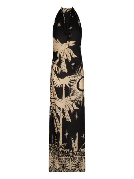 Rochie maxi Johanna Ortiz cu model floral cu imagine de costum negru