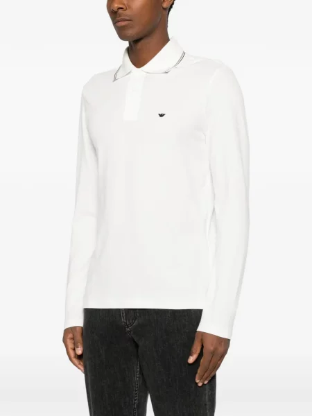 Μακρύς polo Emporio Armani λευκό