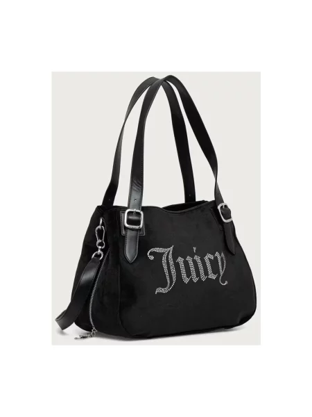 Juicy Couture torebka welurowa KIMBERLY czarna