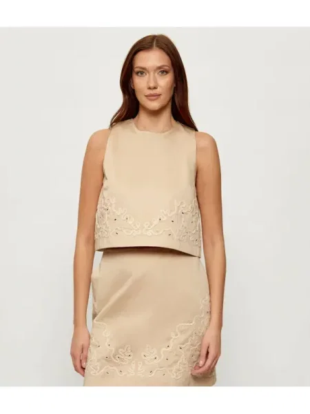 BOSS ORANGE Bluză C_Balemba | Cropped Fit bej