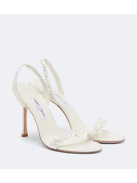 Sandale Jimmy Choo slingback alb