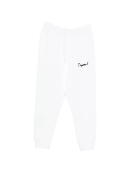 Pantaloni Dsquared2 alergare cu autograf alb