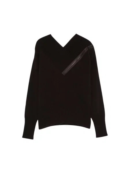 Dzianinowy sweter D.exterior brązowy