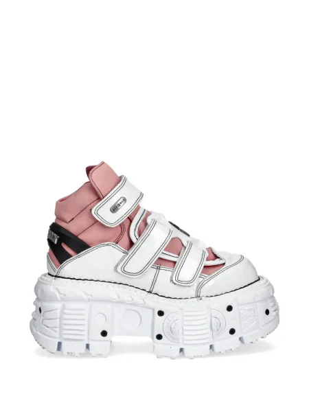 Botine New Rock cu platformă cu bretele alb