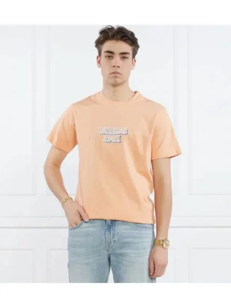 GUESS Tricou SS CN GUESS EMBRO BO portocaliu