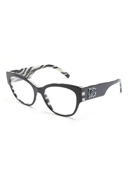 Raštuotos saulės akiniai Dolce & Gabbana Eyewear su zebro raštu juoda