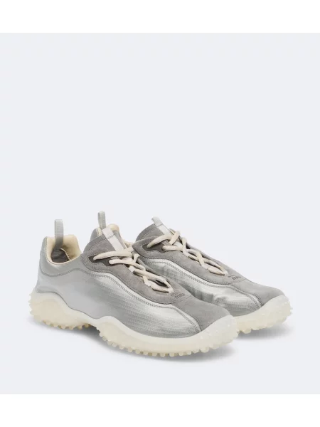 Sneakerși Miu Miu din piele de căprioară gri