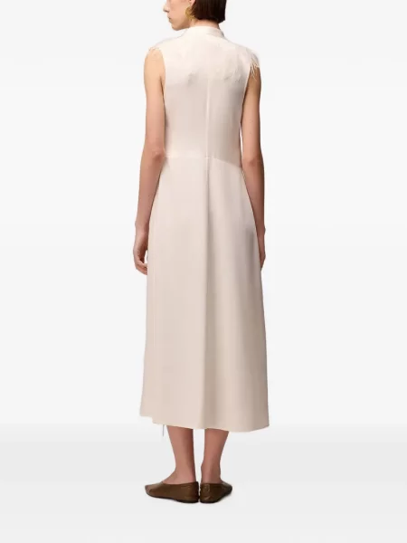 Rochie midi Retori cu pene plic alb