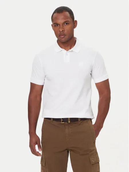 Boss Koszulka Polo Z Piki Passenger Slim Fit blau biała