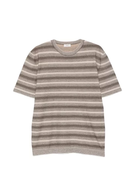 Плетена тениска Agnona на райета кафяво