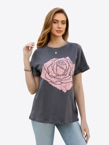 Imily Bela Tricou închis / roz gri