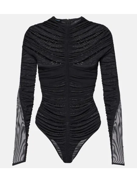Прозрачен боди Mugler черно