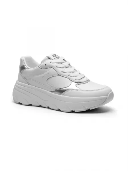 TWINSET De piele sneakers alb