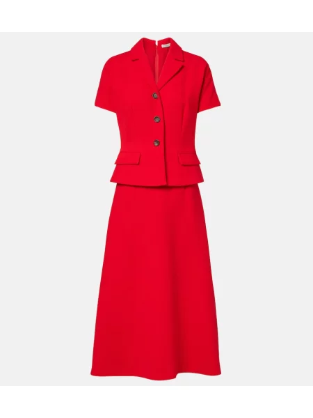 Rochie midi Emilia Wickstead de lână roșu
